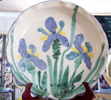 Blue Iris round platter